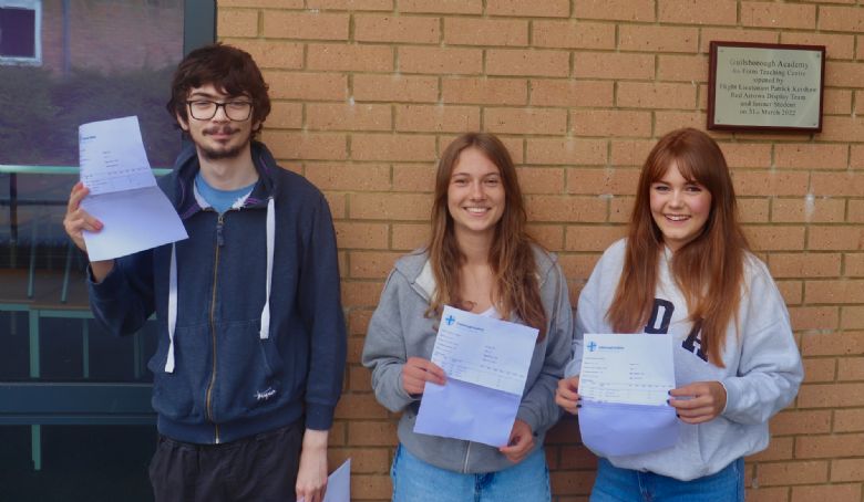 Left to Right: Ben Brennecke A* A* A*, A in EQP (Reading Mathematics and Computer Science at Birmingham), Jess Britton A* A* A*, A in EQP (Reading Business Management at Leeds) and Phoebe Faupel, A* A* A (Reading Politics and International Relations at Manchester)